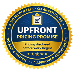 Upfront Pricing Promise - No hidden fees, clear estimates